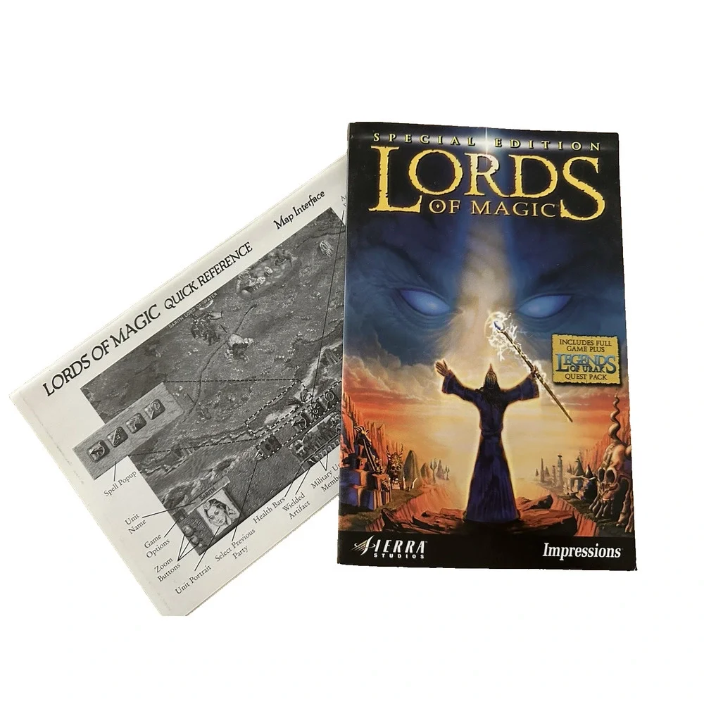Lords of Magic, Special Edition Game Manual & Quick Reference Card-Map PC/1998